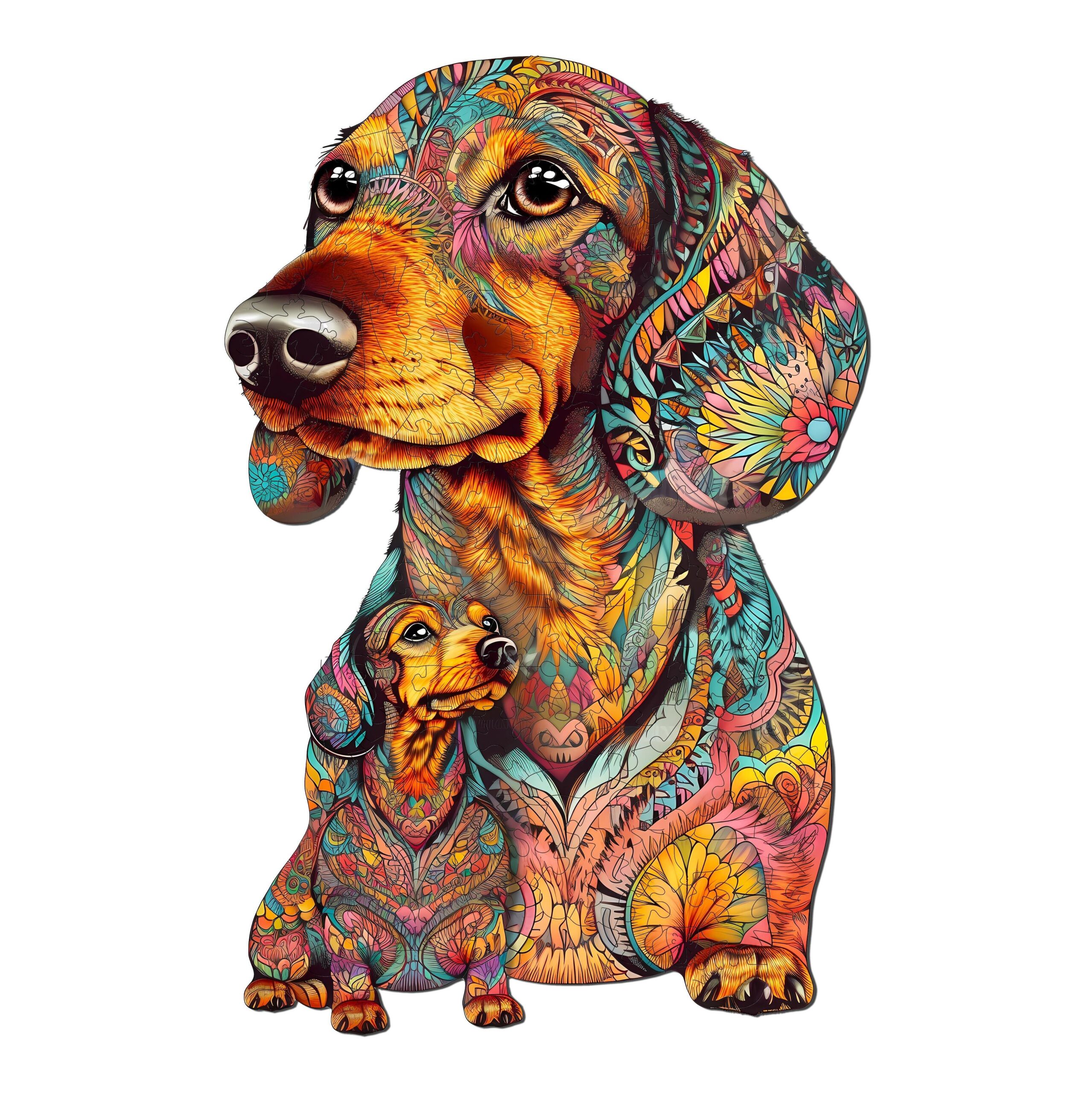 Dachshund Family Wooden Jigsaw Puzzle