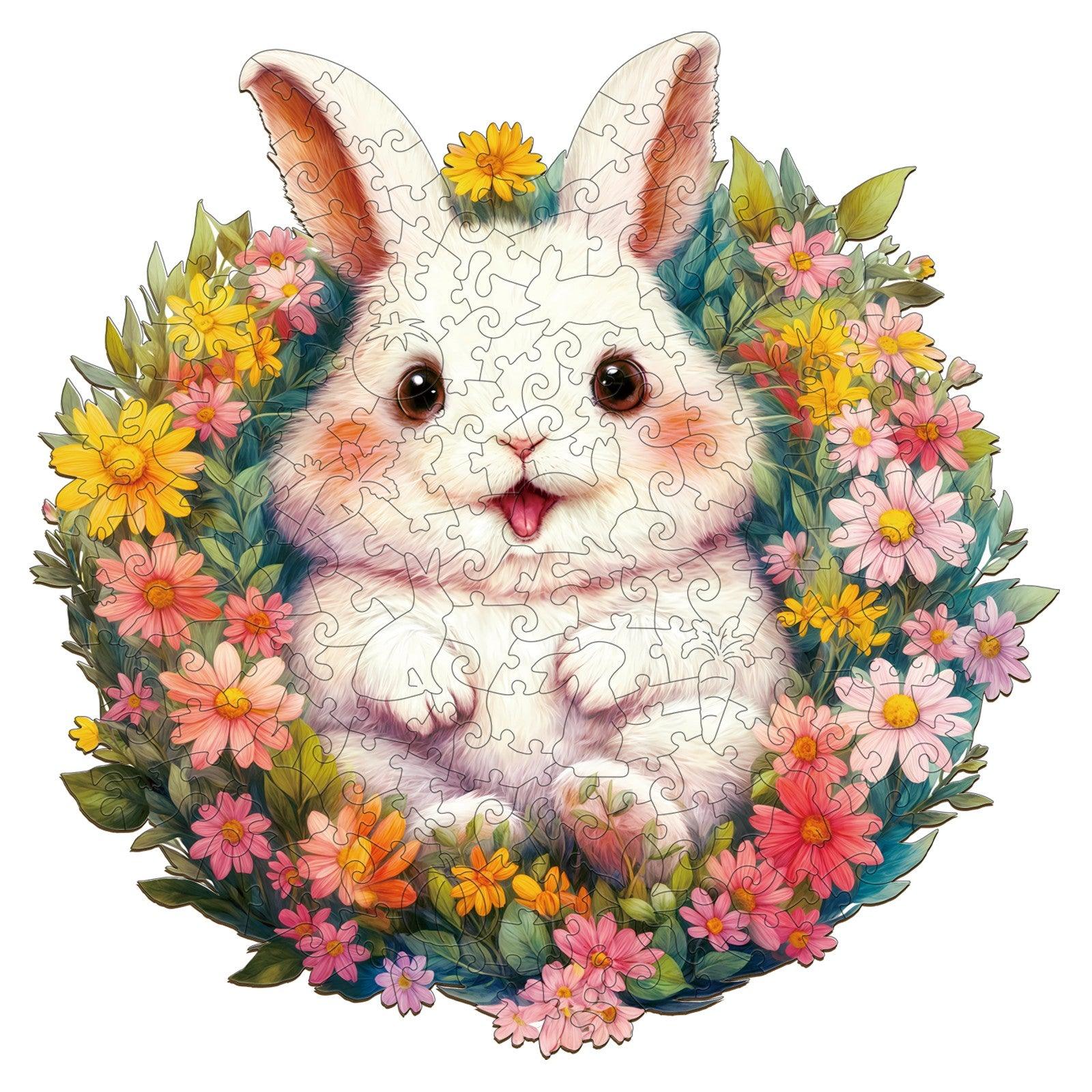  Fluffy Rabbit Wooden Jigsaw Puzzle
