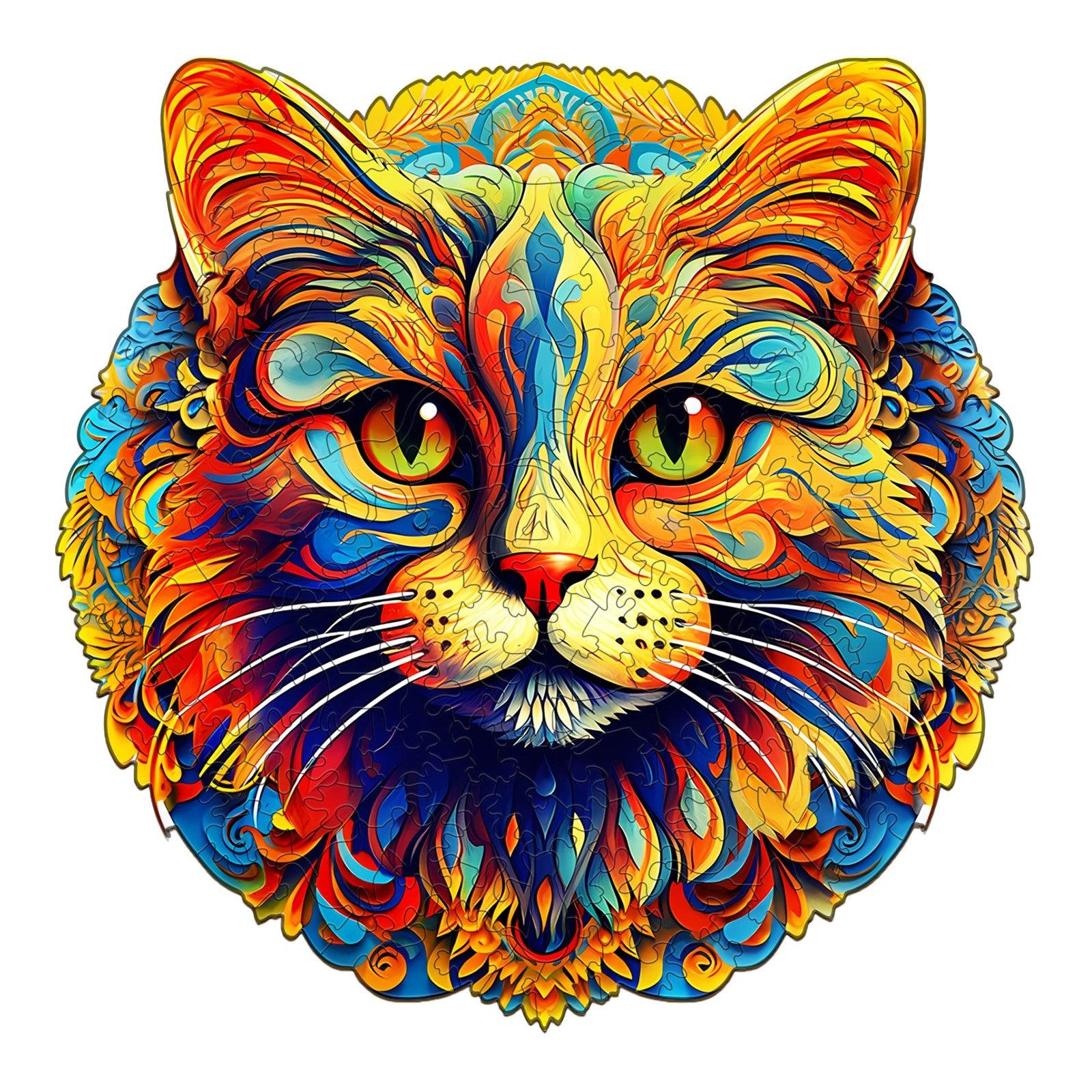 Colorful Cat Wooden Jigsaw Puzzle